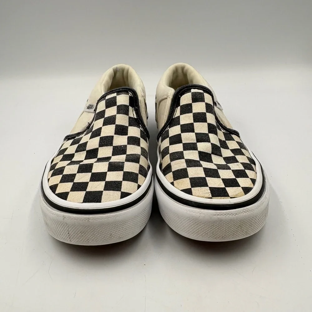 Vans Slip-On Kids Size 12.5 Black White Good Checkerboard Canvas Sneakers